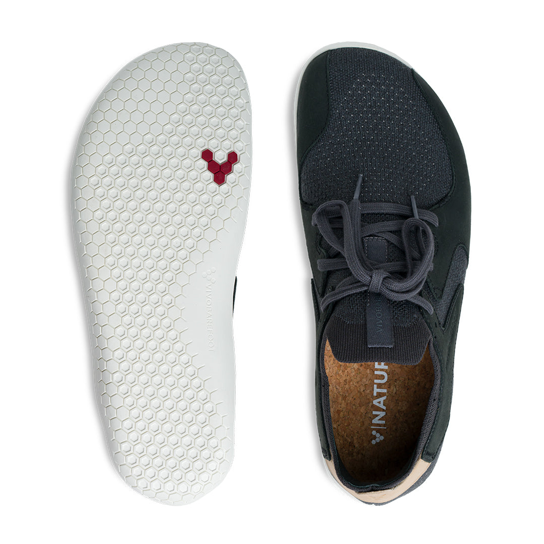 Vivobarefoot Primus Asana Mens barfods sneakers til mænd i farven obsidian, top