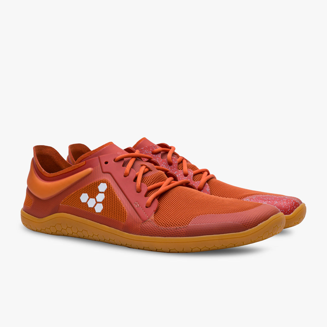 Vivobarefoot Primus Lite III Recycled Womens barfods træningssko til kvinder i farven rust, par