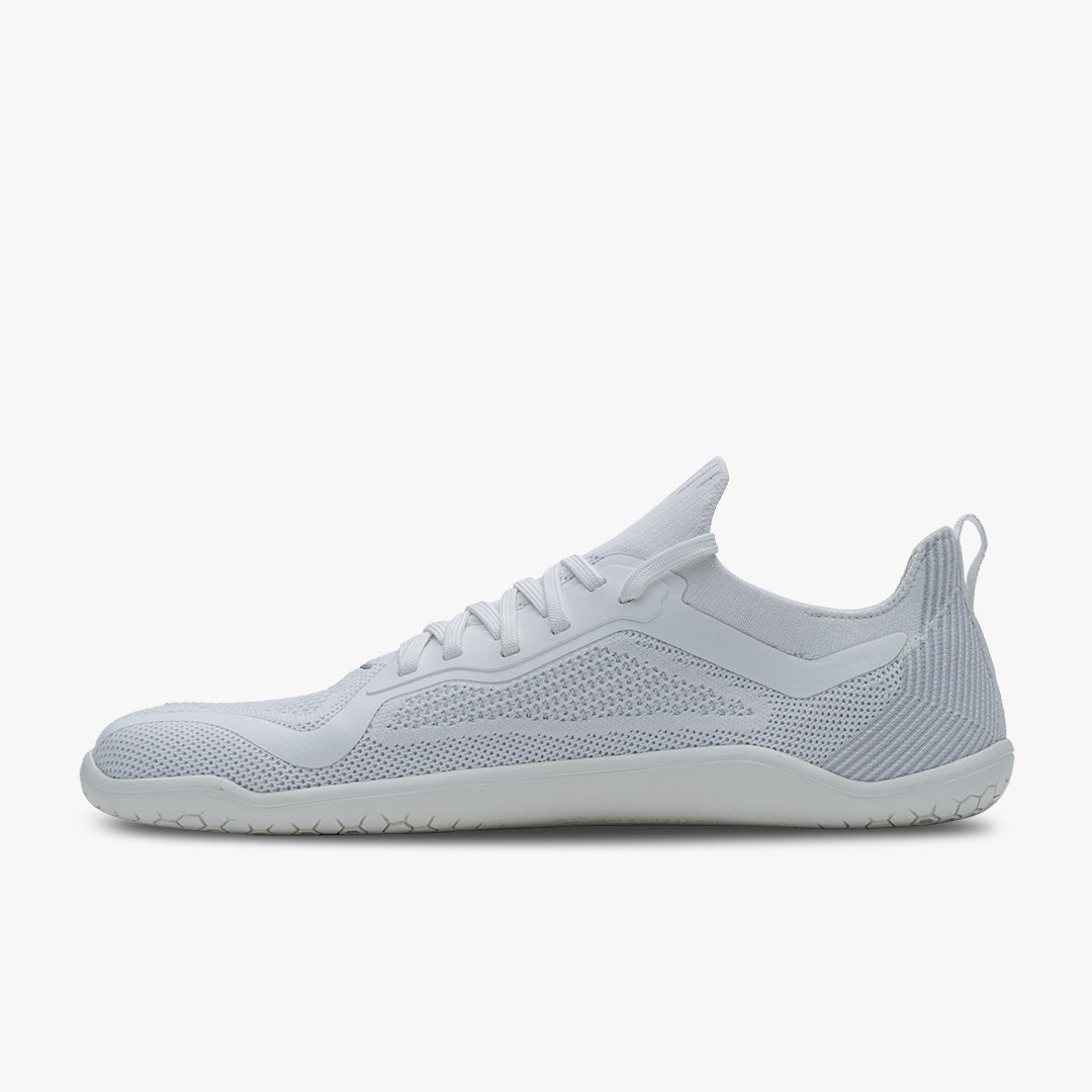 Vivobarefoot Primus Lite Knit Mens barfods træningssko til mænd i farven bright white, inderside