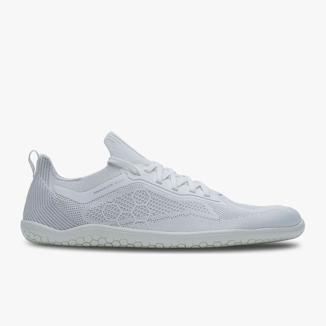 Vivobarefoot Primus Lite Knit Mens barfods træningssko til mænd i farven bright white, yderside