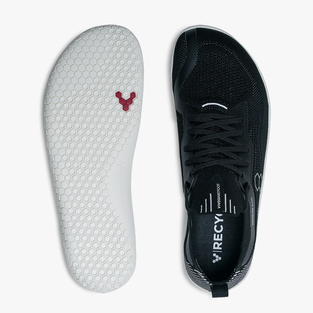 Vivobarefoot Primus Lite Knit Mens barfods træningssko til mænd i farven obsidian, top