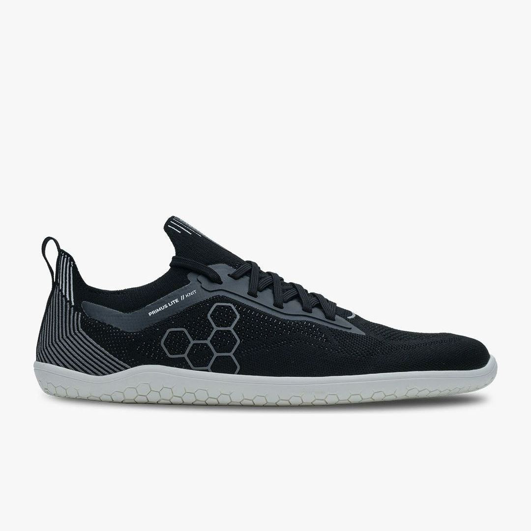 Vivobarefoot Primus Lite Knit Mens barfods træningssko til mænd i farven obsidian, yderside