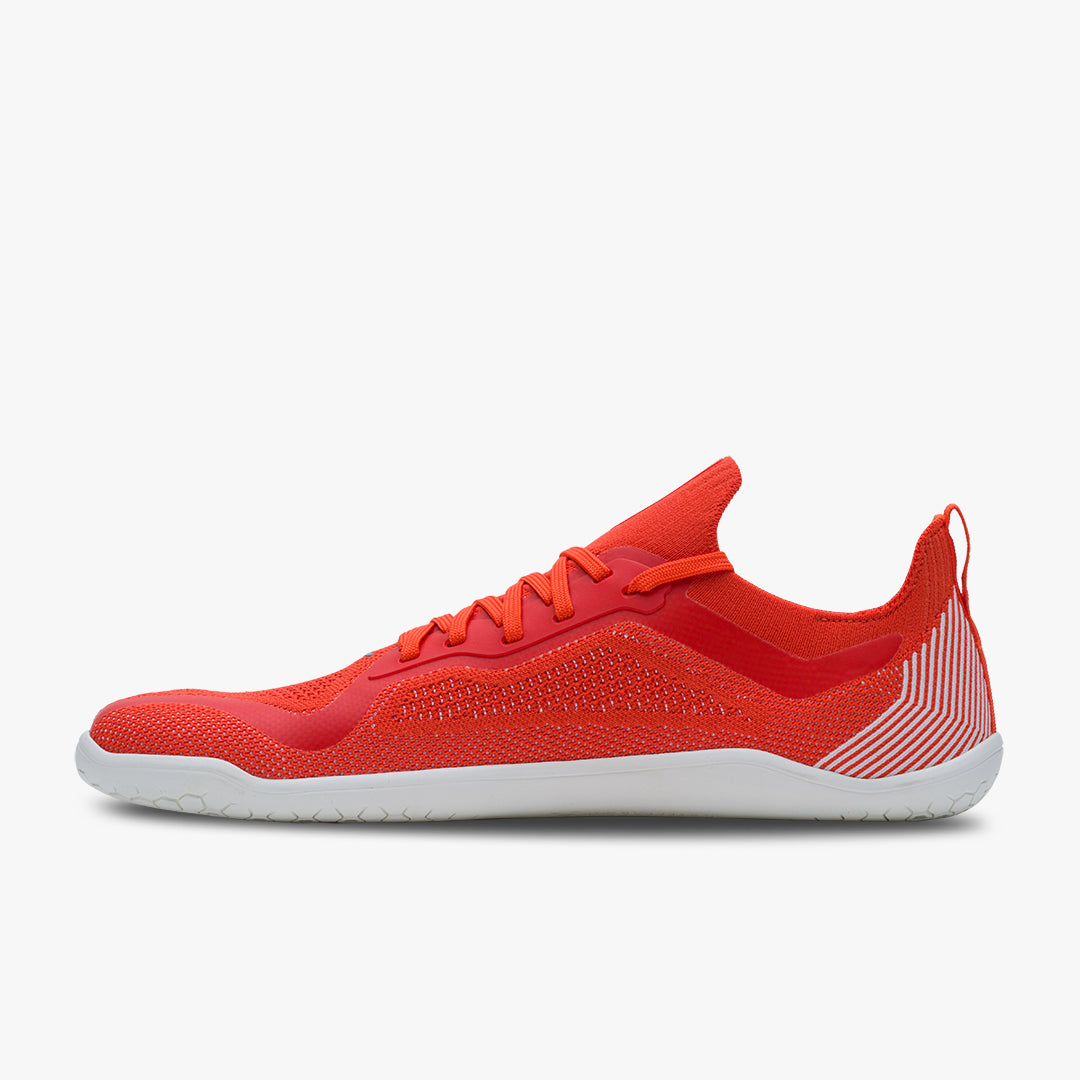 Vivobarefoot Primus Lite Knit Womens barfods træningssko til kvinder i farven flame, inderside