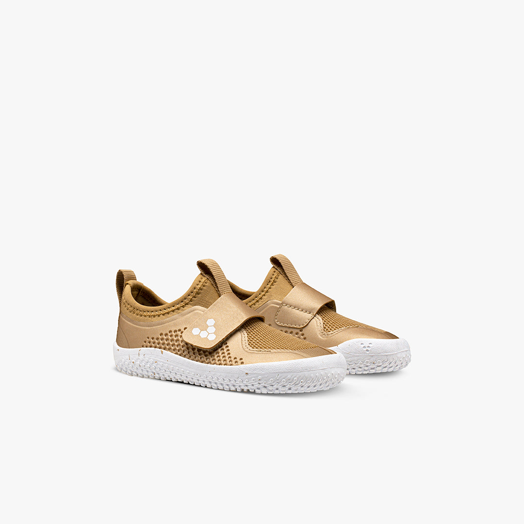 Vivobarefoot Primus Sport II Toddler barfods sneakers til tumlinge i farven gold, par