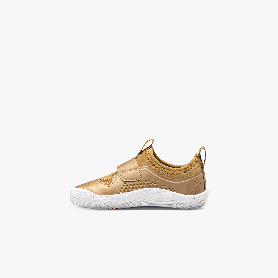 Vivobarefoot Primus Sport II Toddler barfods sneakers til tumlinge i farven gold, inderside