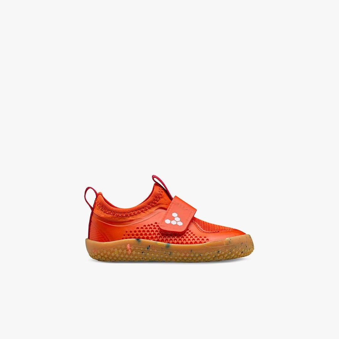 Vivobarefoot Primus Sport II Toddler barfods sneakers til tumlinge i farven scarlett ibis, yderside