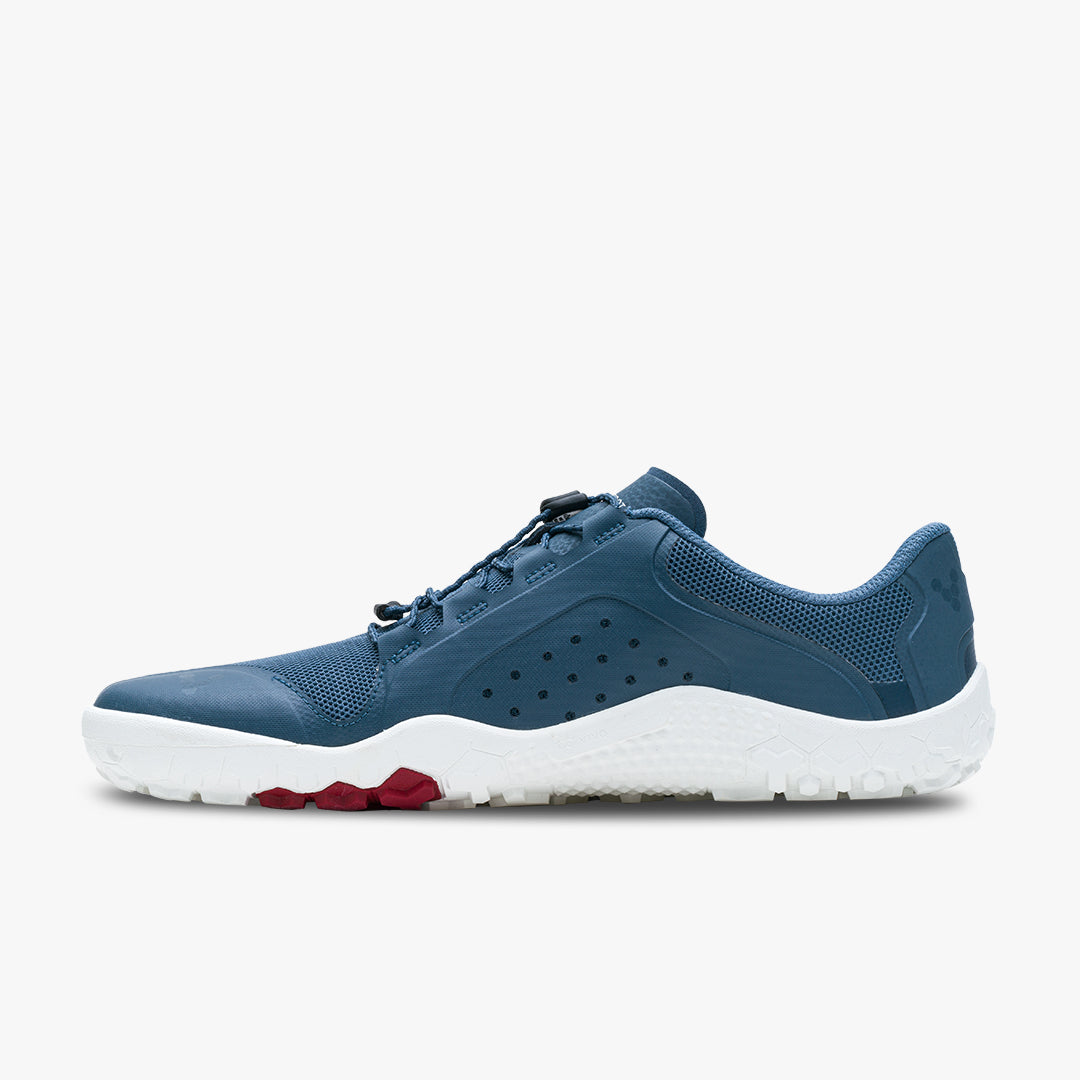 Vivobarefoot Primus Trail FG II barfods trailsko til mænd i farven deep sea blue / white, inderside