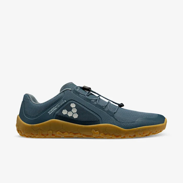 Vivobarefoot Primus Trail II FG Womens barfods trailsko til kvinder i farven deep sea blue, yderside