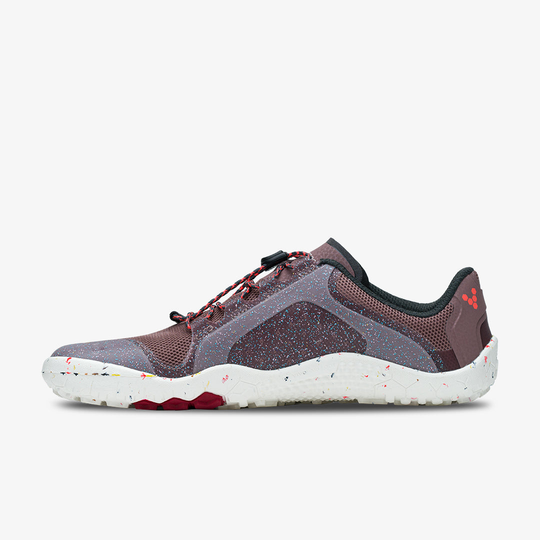 Vivobarefoot Primus Trail II FG Womens barfods trailsko til kvinder i farven twilight mauve, inderside