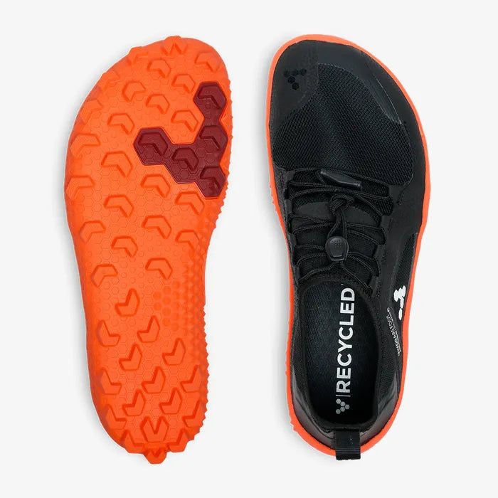 Vivobarefoot Primus Trail III SG Womens barfods trailsko til kvinder i farven obsidian, top