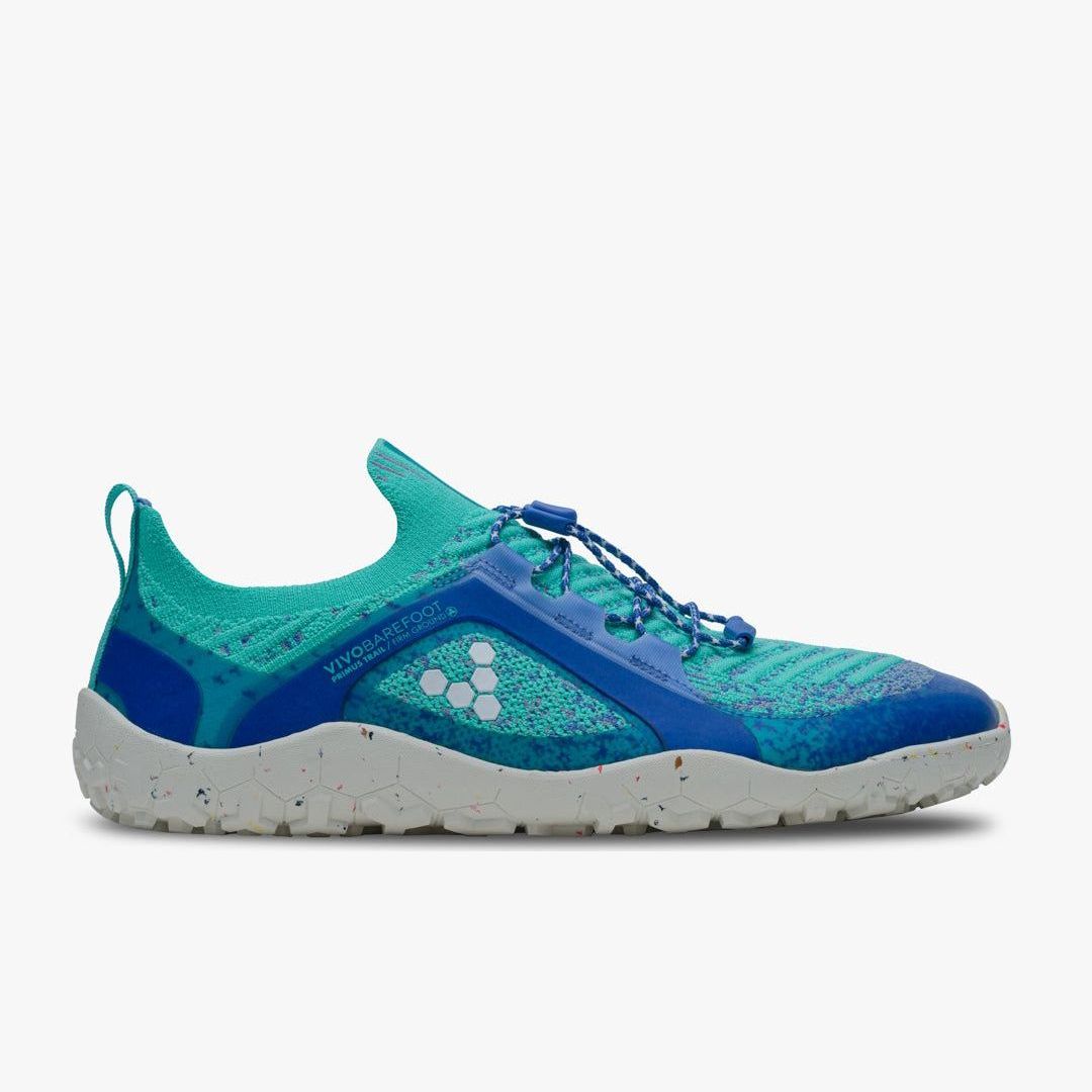 Vivobarefoot Primus Trail Knit FG Womens barfods trailsko til kvinder i farven persian jewel, yderside