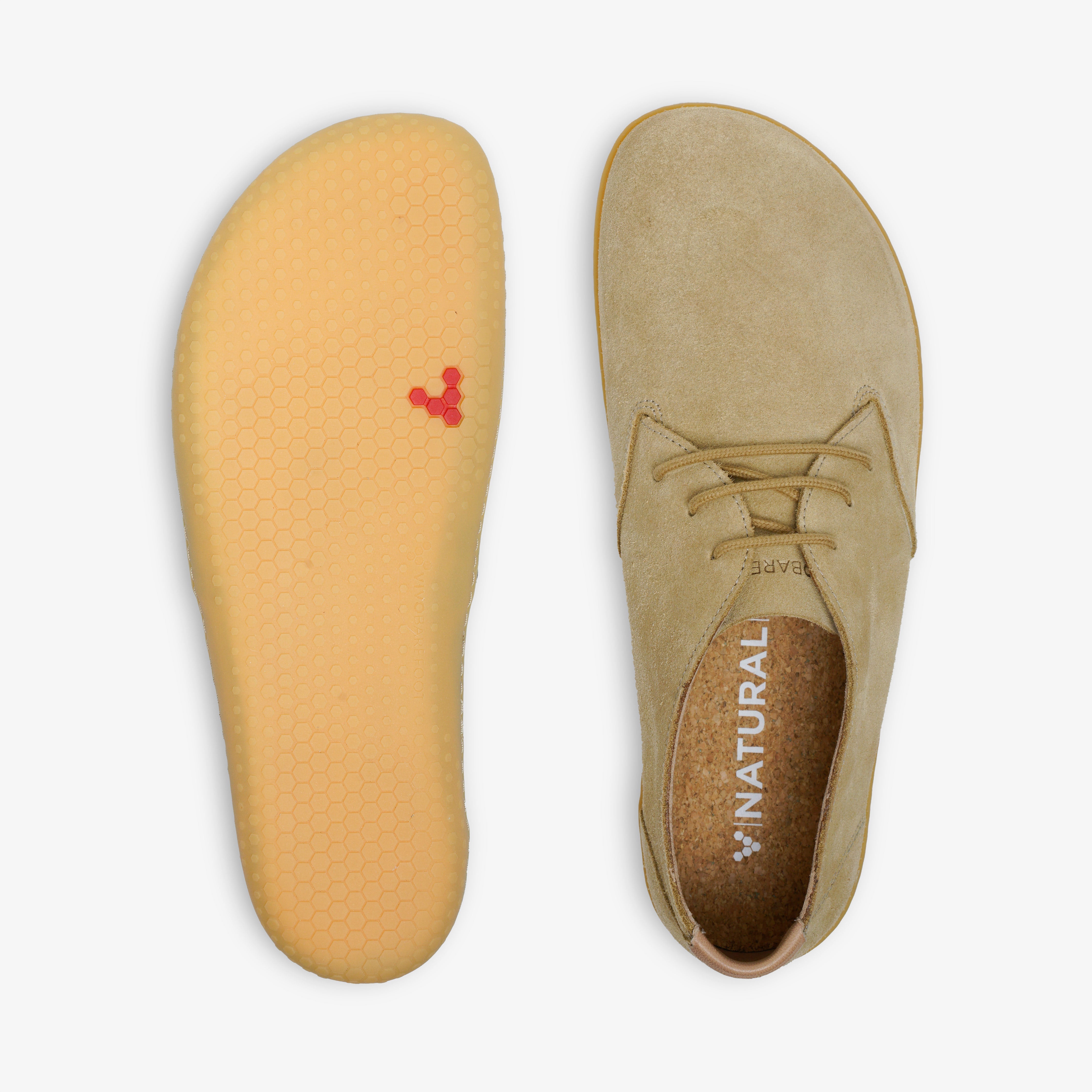 Vivobarefoot Ra III Mens barfods klassisk oxford business sko til mænd i farven honey suede, top