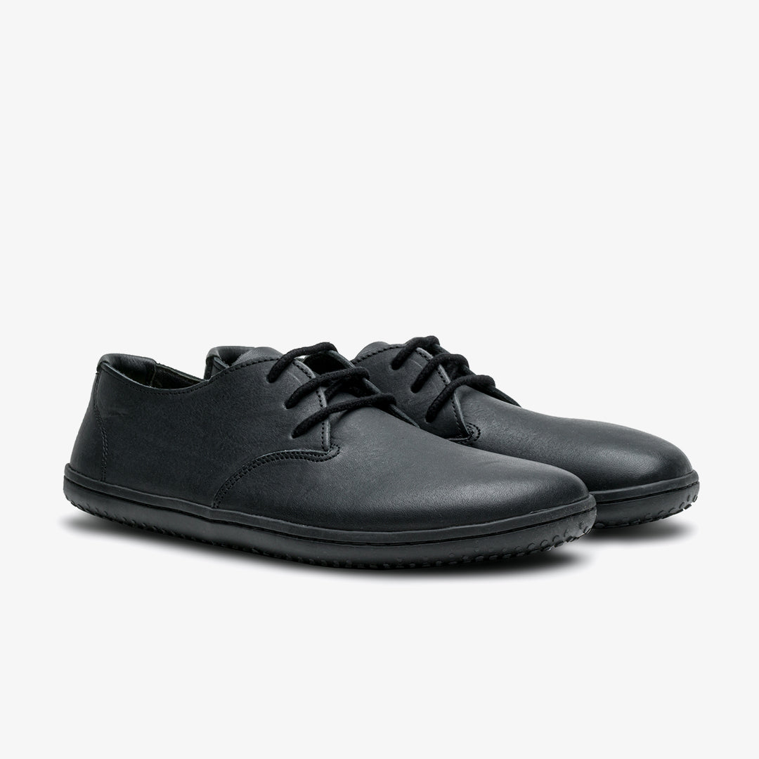 Vivobarefoot Ra III Mens barfods klassisk oxford business sko til mænd i farven obsidian, par