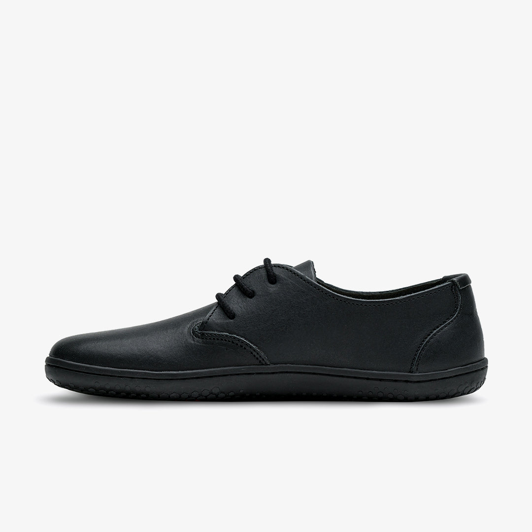 Vivobarefoot Ra III Mens barfods klassisk oxford business sko til mænd i farven obsidian, inderside