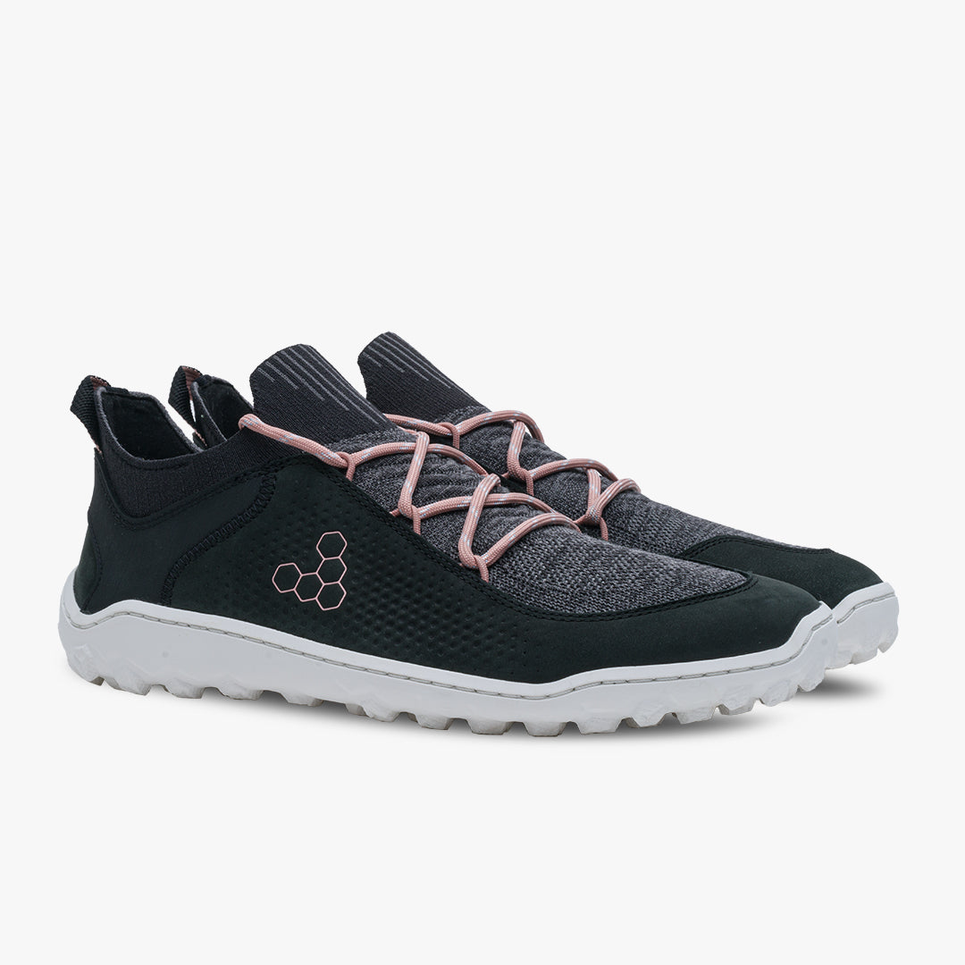 Vivobarefoot Tracker Decon Low FG2 Womens barfods outdoorsko til kvinder i farven obsidian / misty rose, par