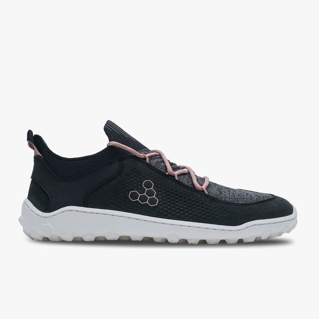 Vivobarefoot Tracker Decon Low FG2 Womens barfods outdoorsko til kvinder i farven obsidian / misty rose, yderside