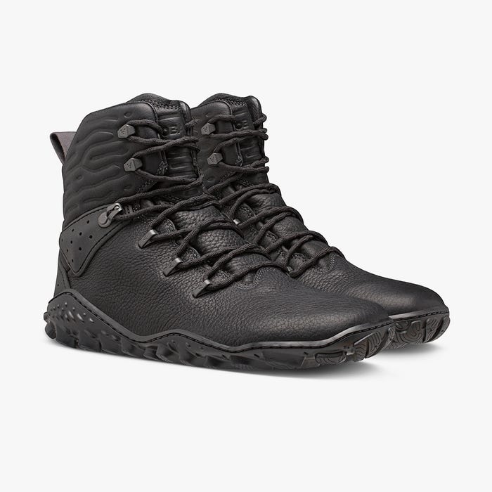 Vivobarefoot Tracker Forest ESC Mens barfods outdoor støvler til mænd i farven obsidian, par