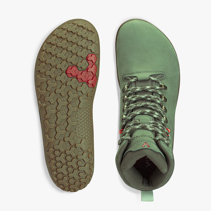 Vivobarefoot Tracker II FG Mens barfods støvler til mænd i farven botanical green, top