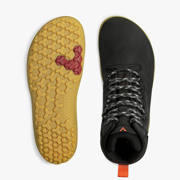 Vivobarefoot Tracker II FG Mens barfods støvler til mænd i farven obsidian, top