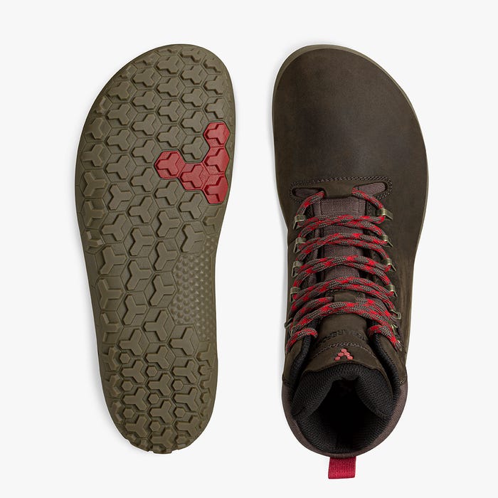 Vivobarefoot Tracker II FG Mens barfods støvler til mænd i farven bracken, top