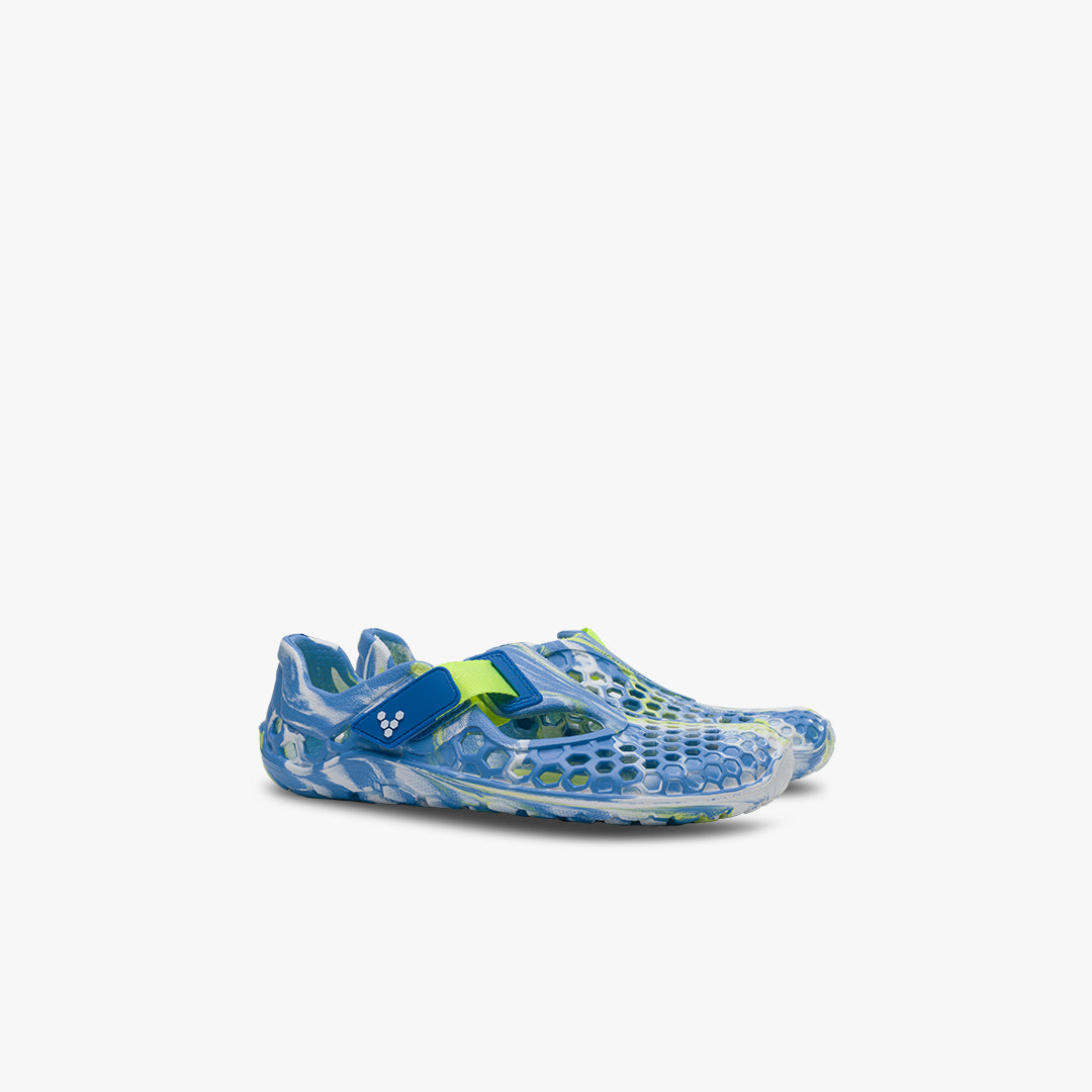 Vivobarefoot Ultra Bloom Preschool barfods vandsko til tumlinge i farven blue aqua, par