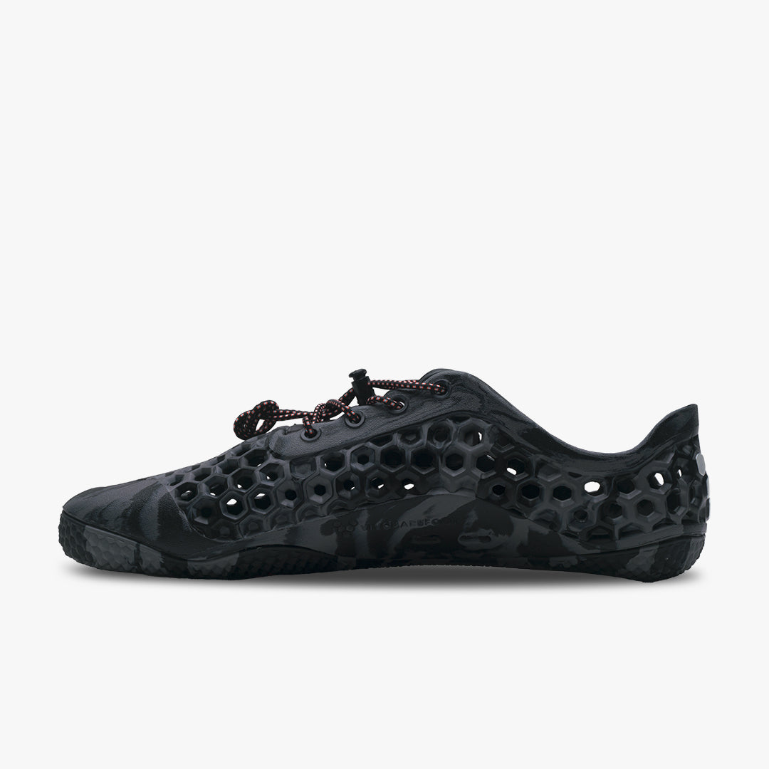 Vivobarefoot Ultra III Bloom Womens barfods badesko/sandaler til kvinder i farven obsidian / grey, inderside