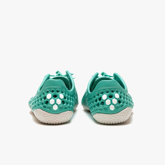 Vivobarefoot Ultra III Bloom Womens barfods badesko/sandaler til kvinder i farven algae green, bagfra