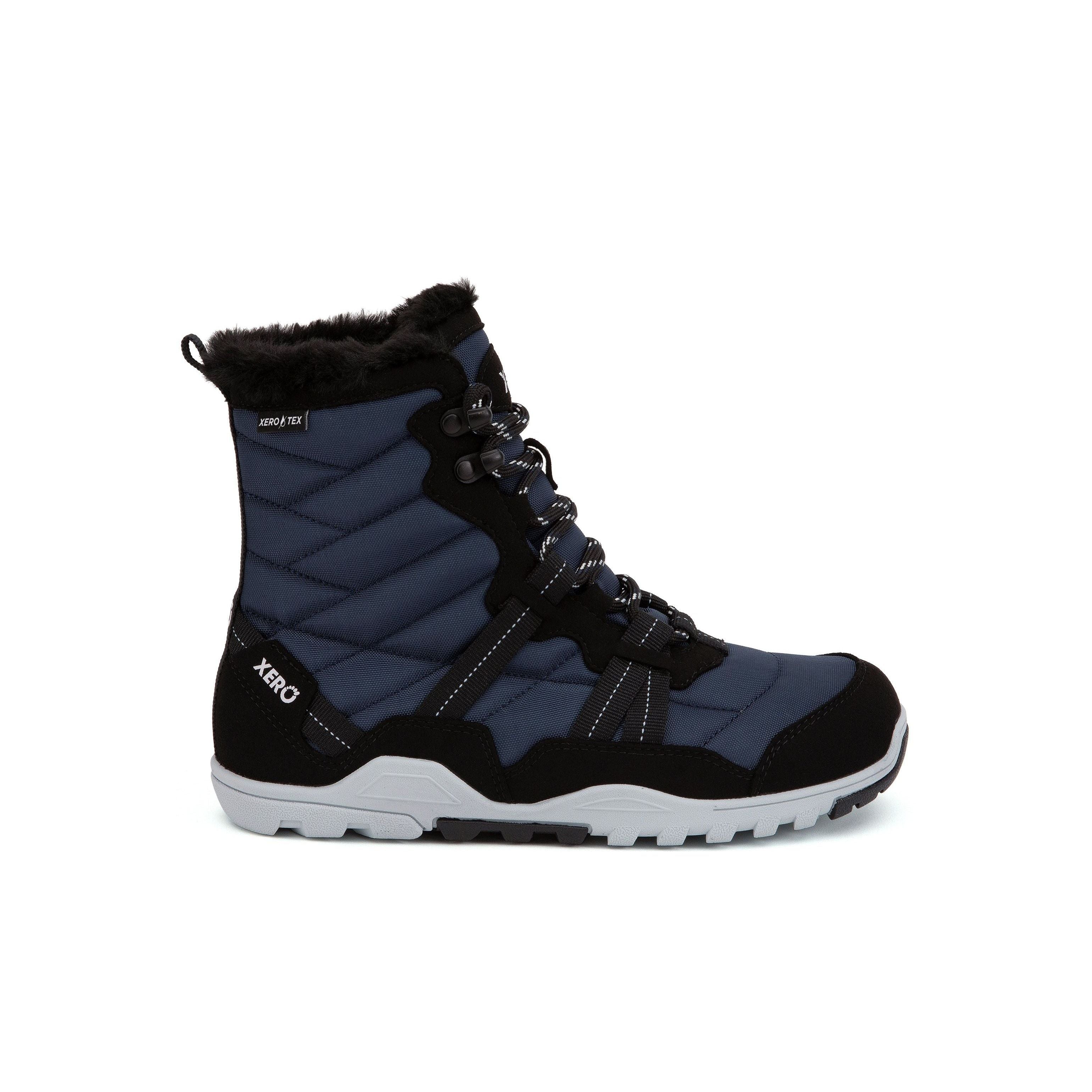 Xero Shoes Alpine Womens barfods vinterstøvler til kvinder i farven navy / black, yderside