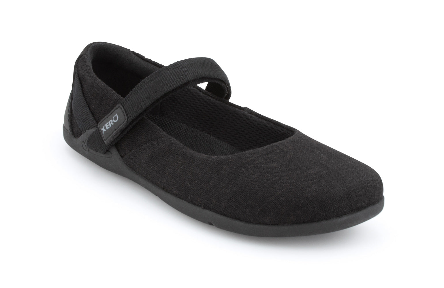 Xero Shoes Cassie Womens barfods ballerinaer til kvinder i farven black, vinklet