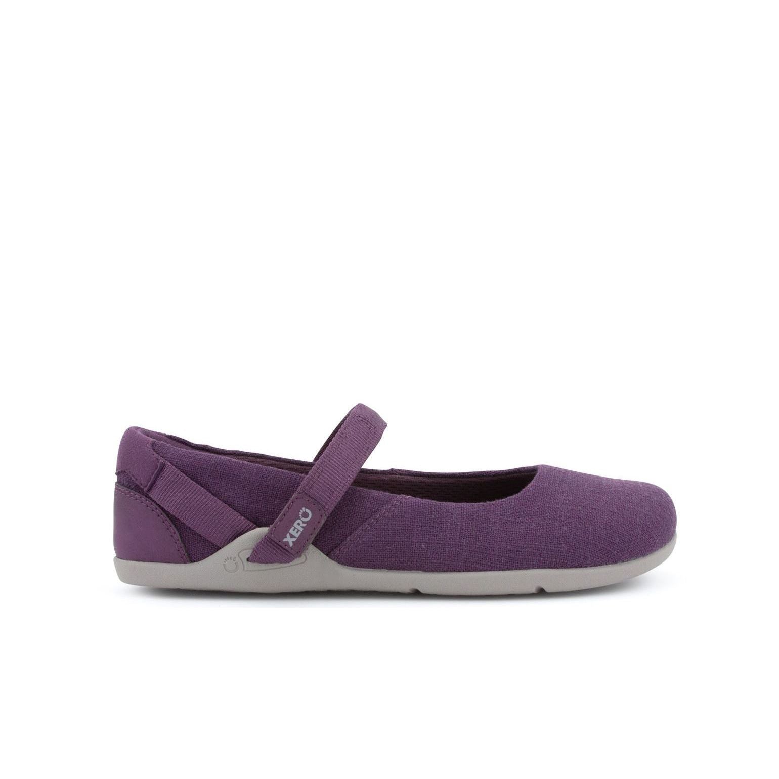 Xero Shoes Cassie Womens barfods ballerinaer til kvinder i farven blackberry, yderside