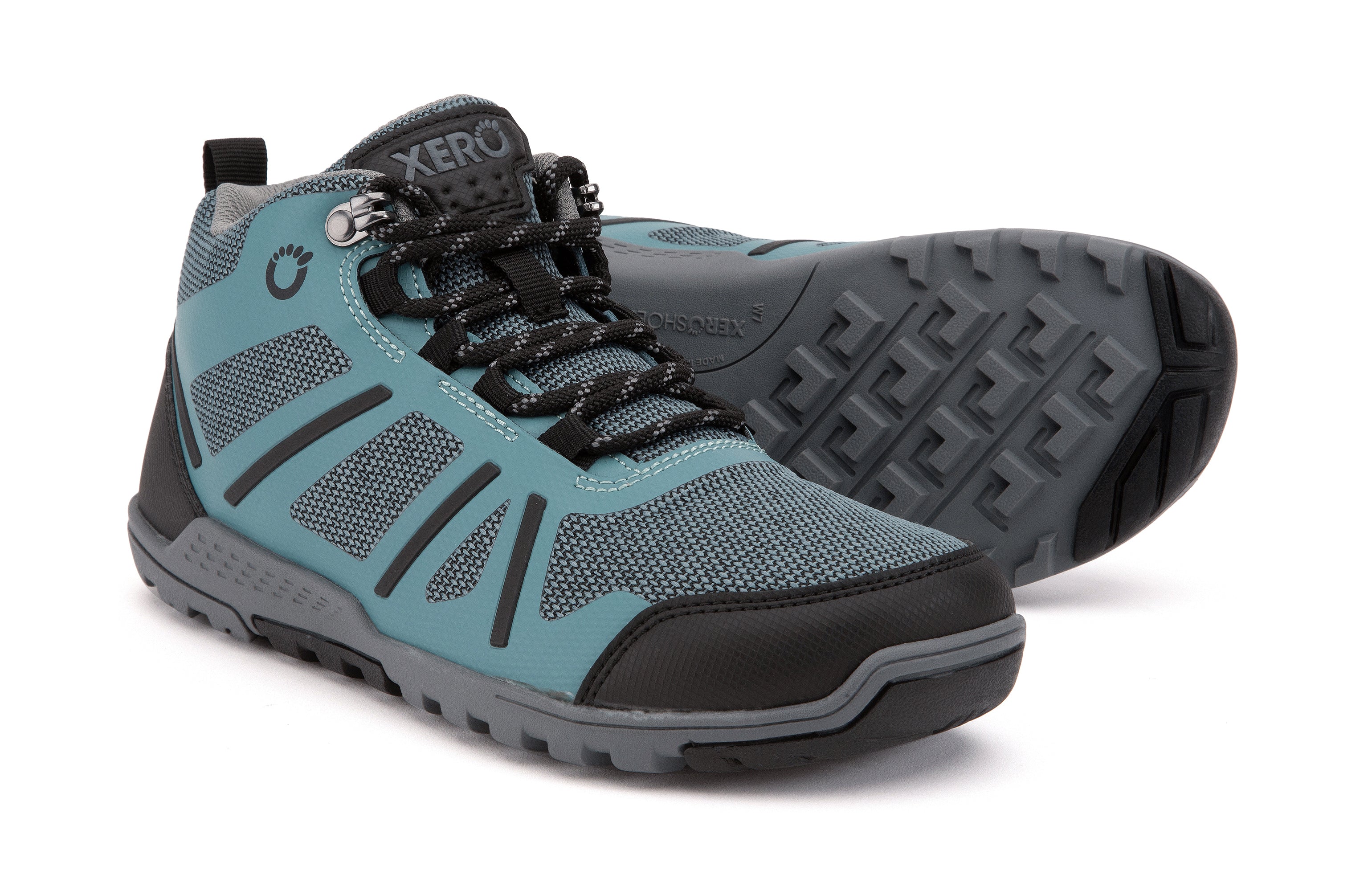 Xero Shoes Daylite Hiker Fusion Womens barfods vandrestøvler til kvinder i farven arctic blue / asphalt, par