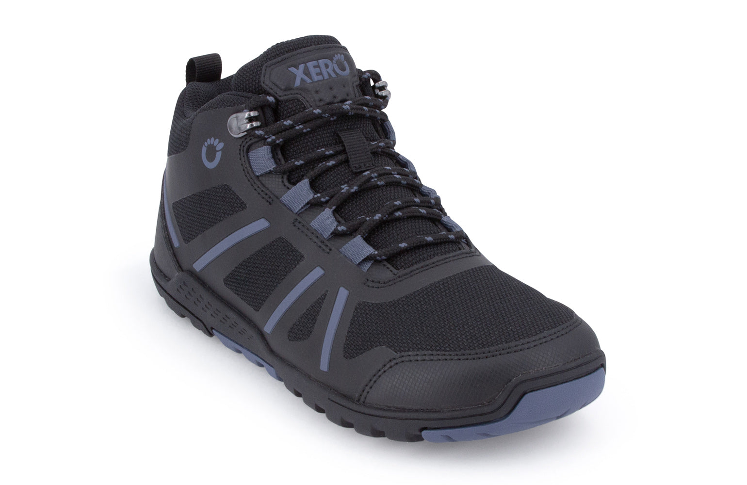 Xero Shoes Daylite Hiker Fusion Womens barfods vandrestøvler til kvinder i farven black, vinklet