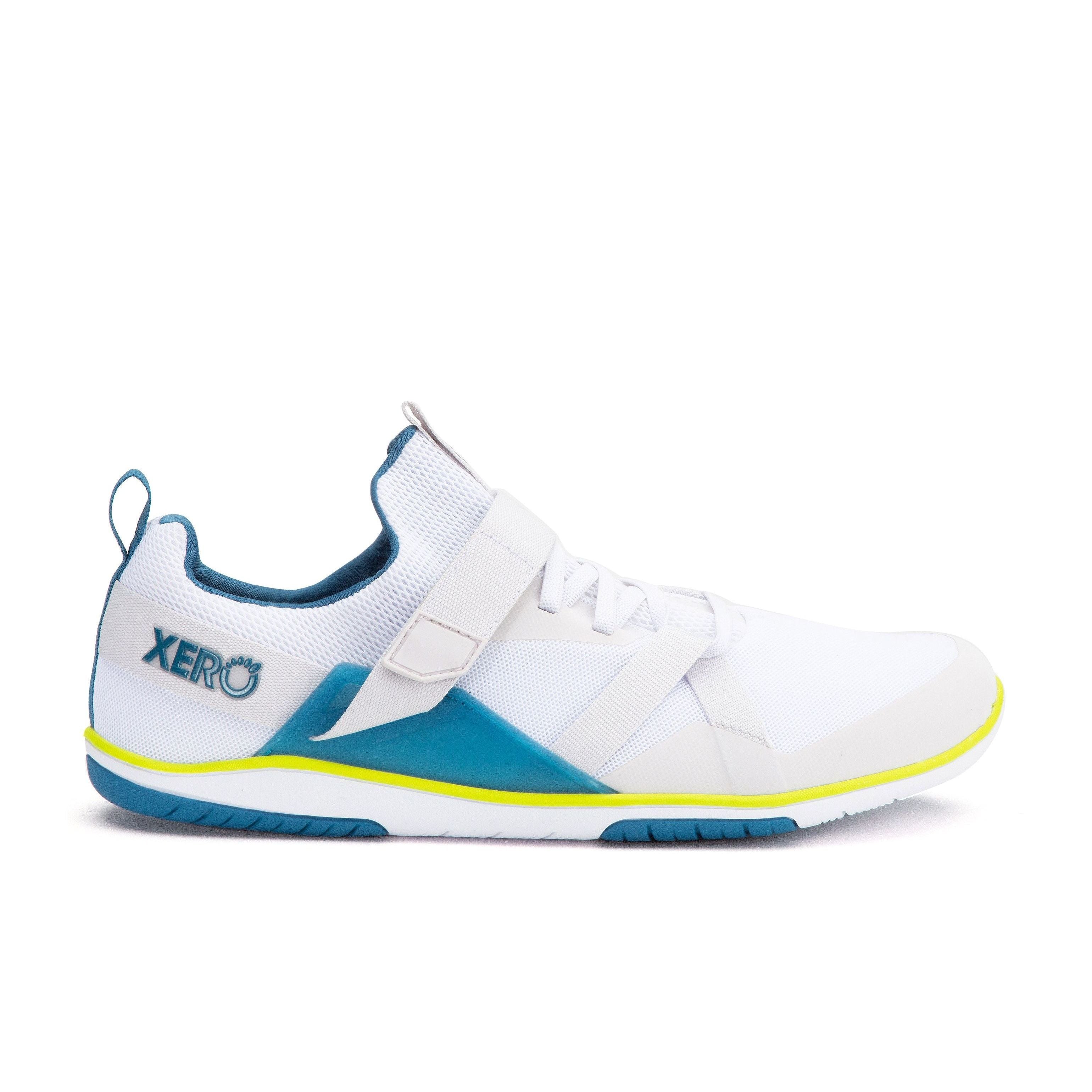 Xero Shoes Forza Trainer Mens barfods træningssko til mænd i farven white / blue sapphire, yderside