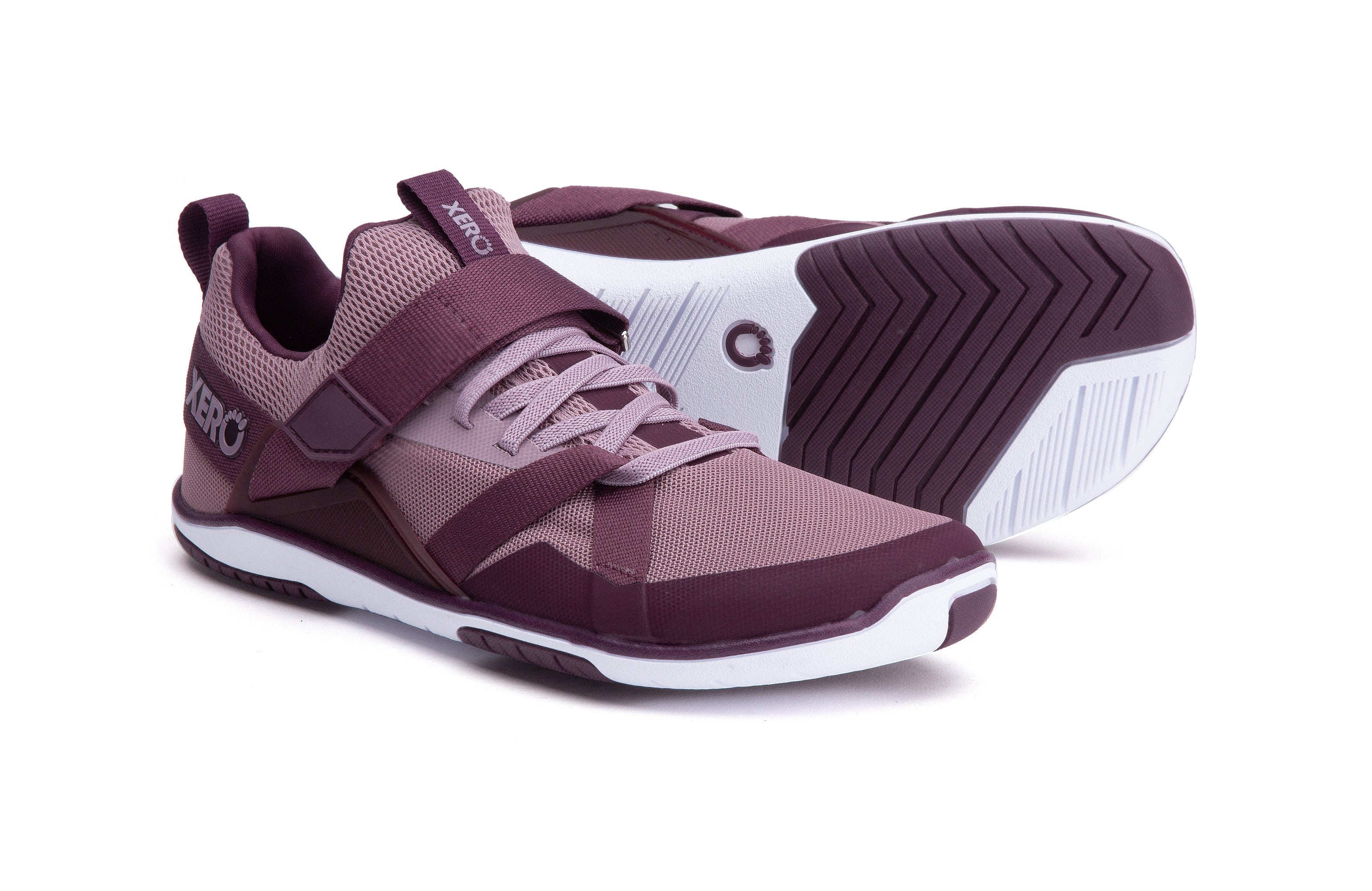 Xero Shoes Forza Trainer Womens barfods træningssko til kvinder i farven elderberry / fig, par