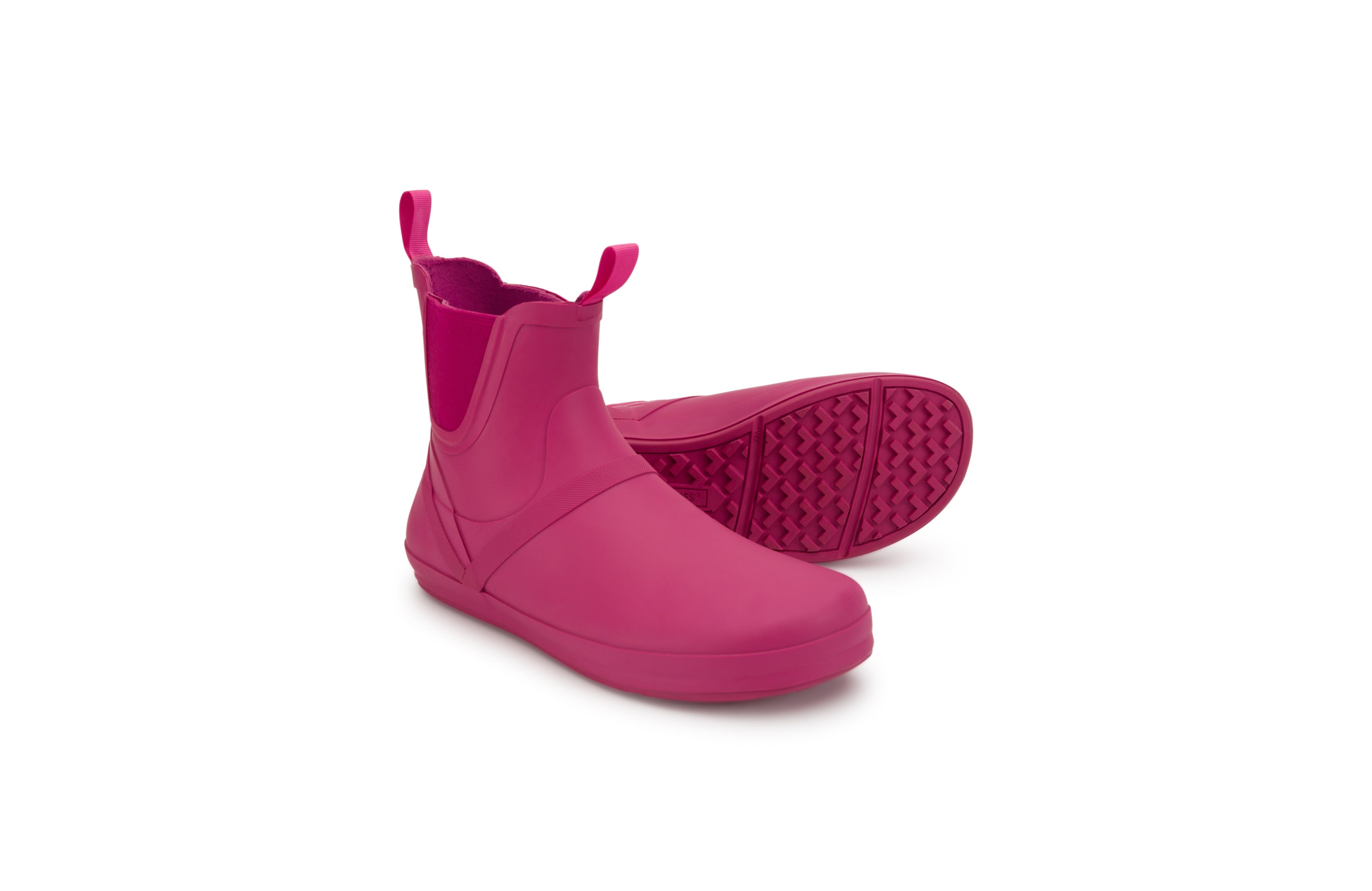 Xero Shoes Gracie barfods gummistøvler til kvinder i farven fuchsia, par