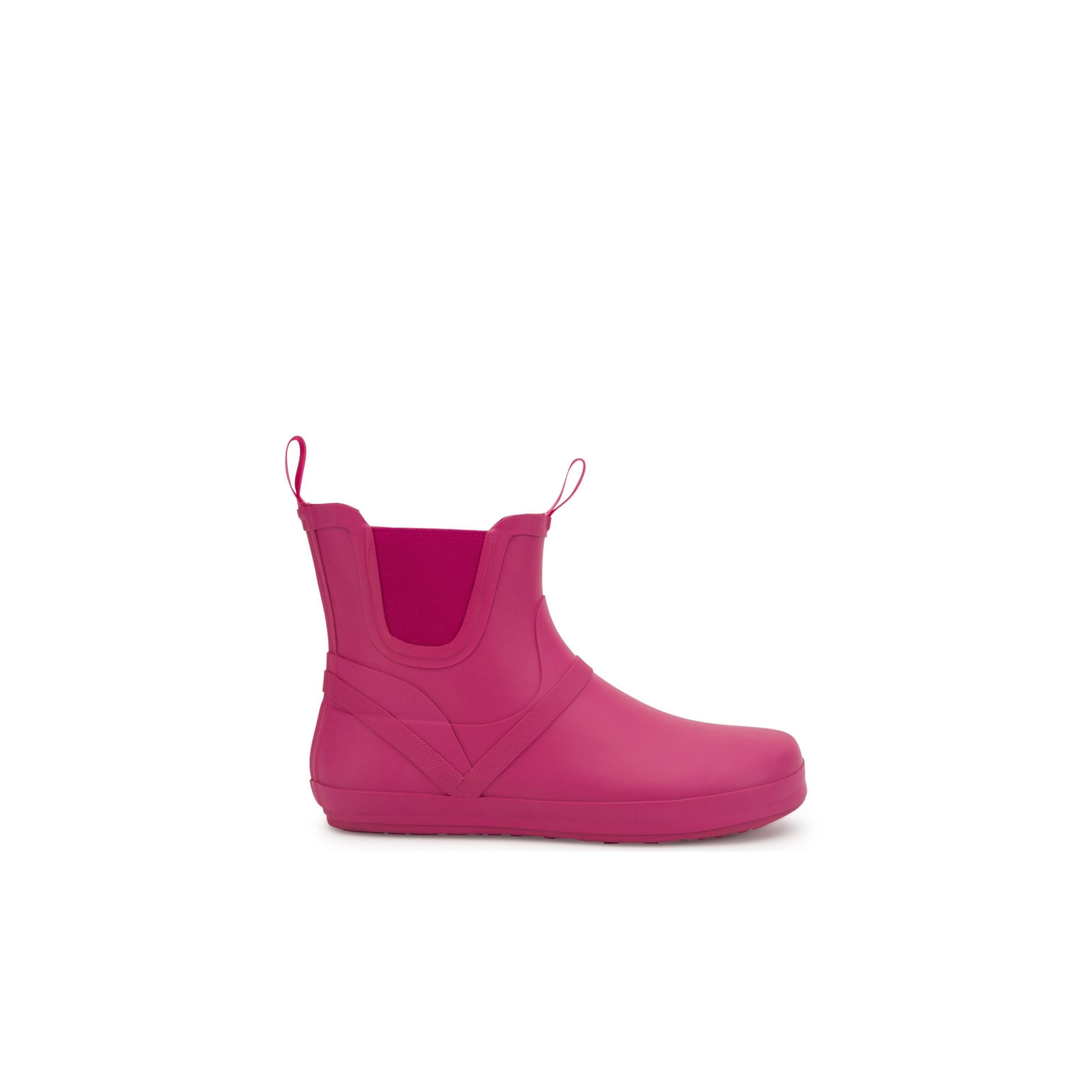 Xero Shoes Gracie barfods gummistøvler til kvinder i farven fuchsia, yderside