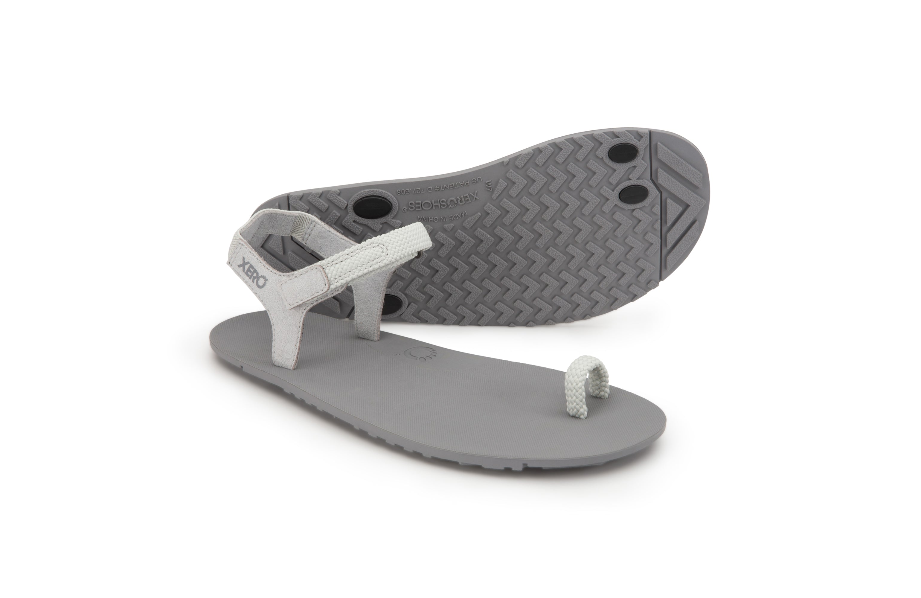 Xero Shoes Jessie barfods tåsandal til kvinder i farven oyster gray, par