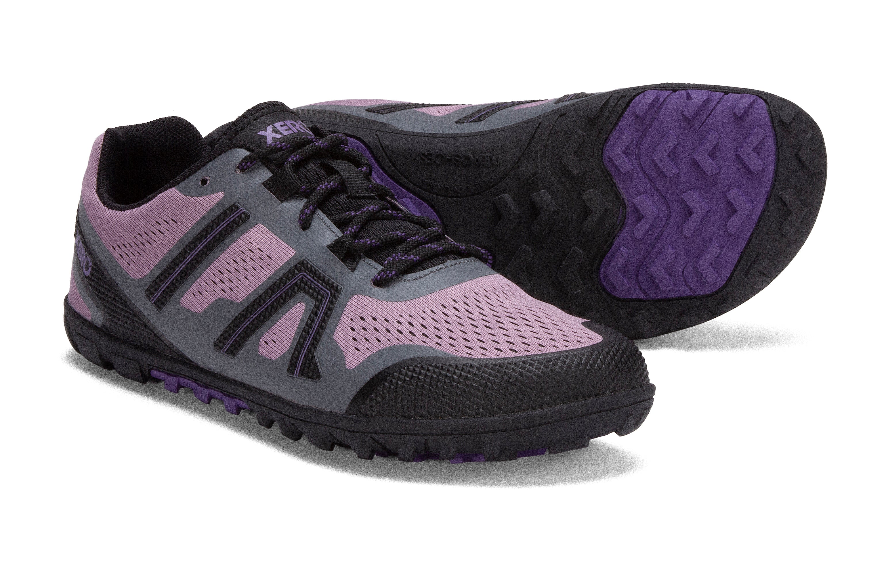 Xero Shoes Mesa Trail barfods trailsko til kvinder i farven orchid, par