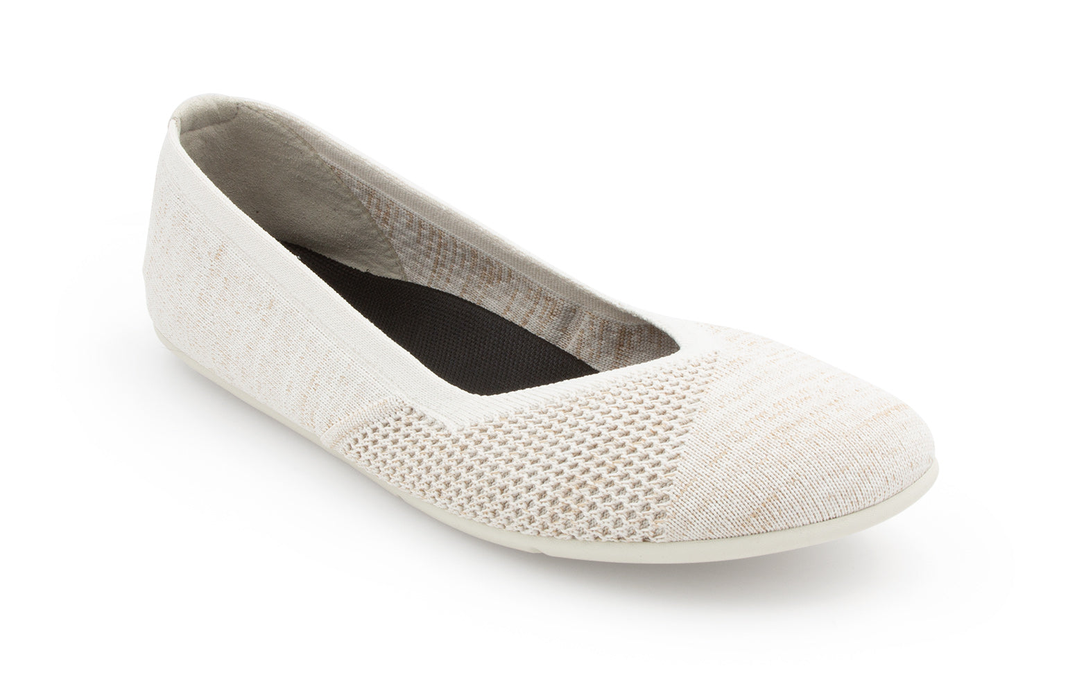 Xero Shoes Phoenix Knit Womens barfods ballerinaer til kvinder i farven cream, vinklet