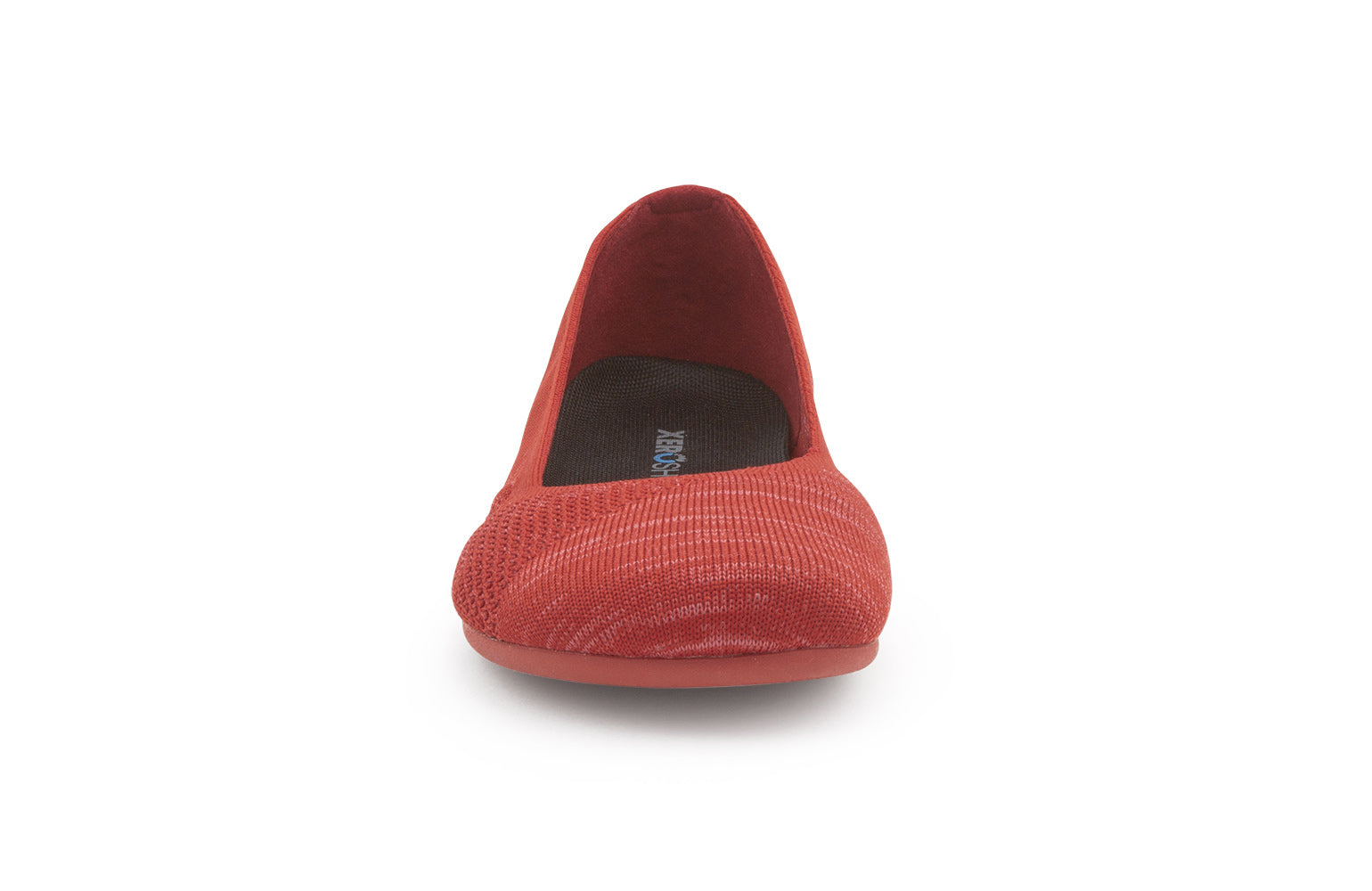 Xero Shoes Phoenix Knit Womens barfods ballerinaer til kvinder i farven red, forfra