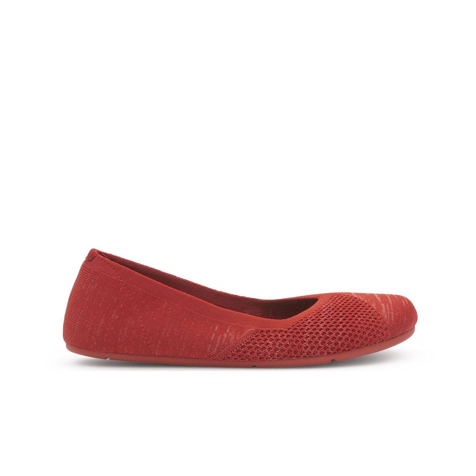 Xero Shoes Phoenix Knit Womens barfods ballerinaer til kvinder i farven red, yderside